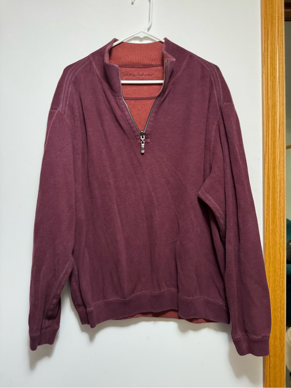 Tommy Bahama Men's Zip-Up Sweater - Plum